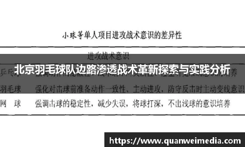 北京羽毛球队边路渗透战术革新探索与实践分析